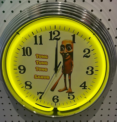 Kyle Busch tribute neon clock with yellow glow