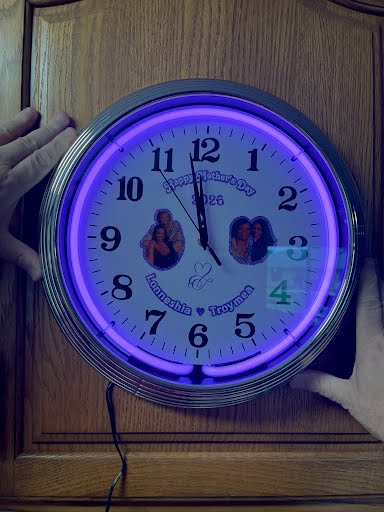 David Miller Racing Stable custom neon clock with purple glow
